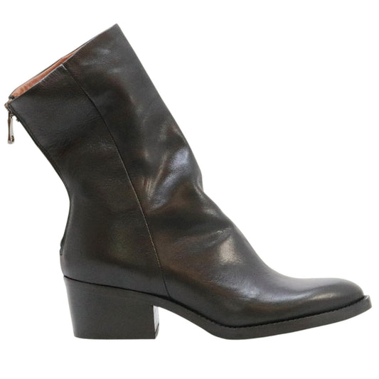 Curiositè 2806 stivaletto donna in pelle nera con zip posteriore 