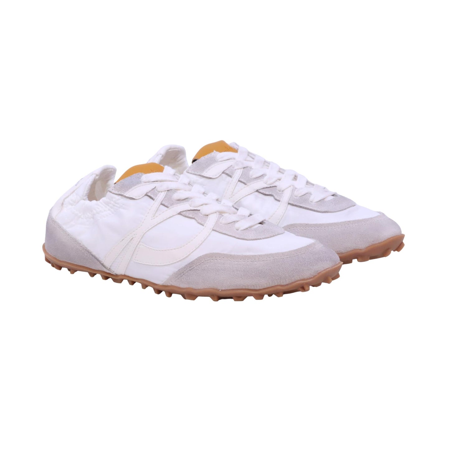 Palomitas Halia sneaker donna in nylon bianco e camoscio grigio 
