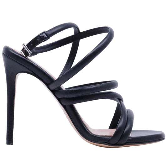 Sandalo donna Anna F in elegante pelle di colore nero 