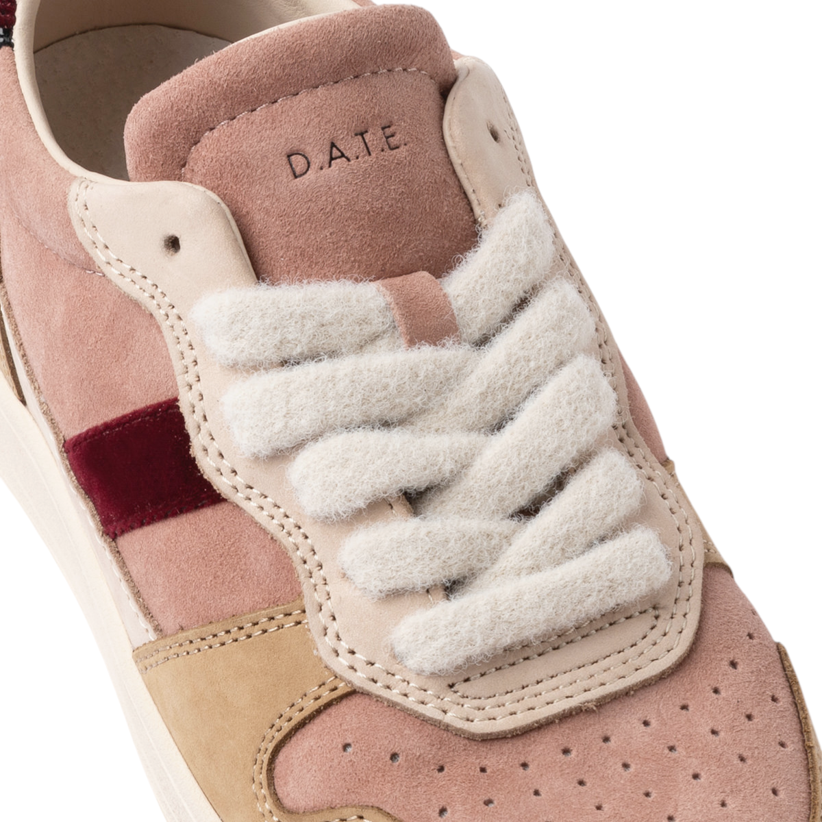 DATE Court 2.0 Colored Rose C2 CO RS sneaker donna in suede rosa e nabuk camel 