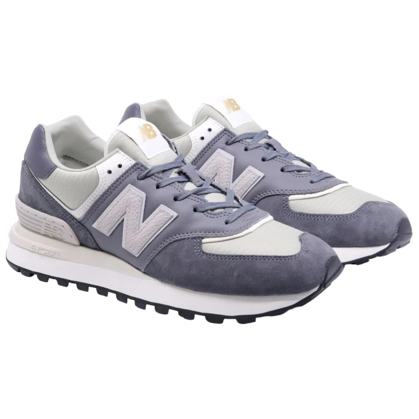 Sneaker uomo New Balance 574 in tessuto e camoscio di colore grigio 