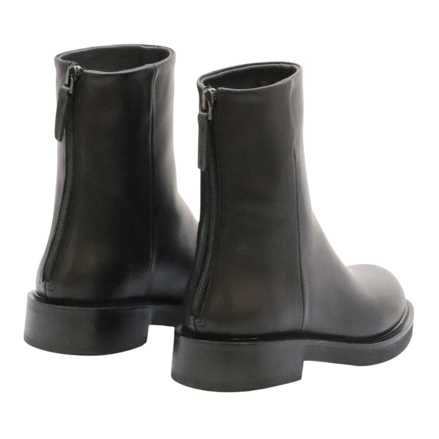 The Seller MW547 stivaletto donna in pelle nera con zip posteriore 