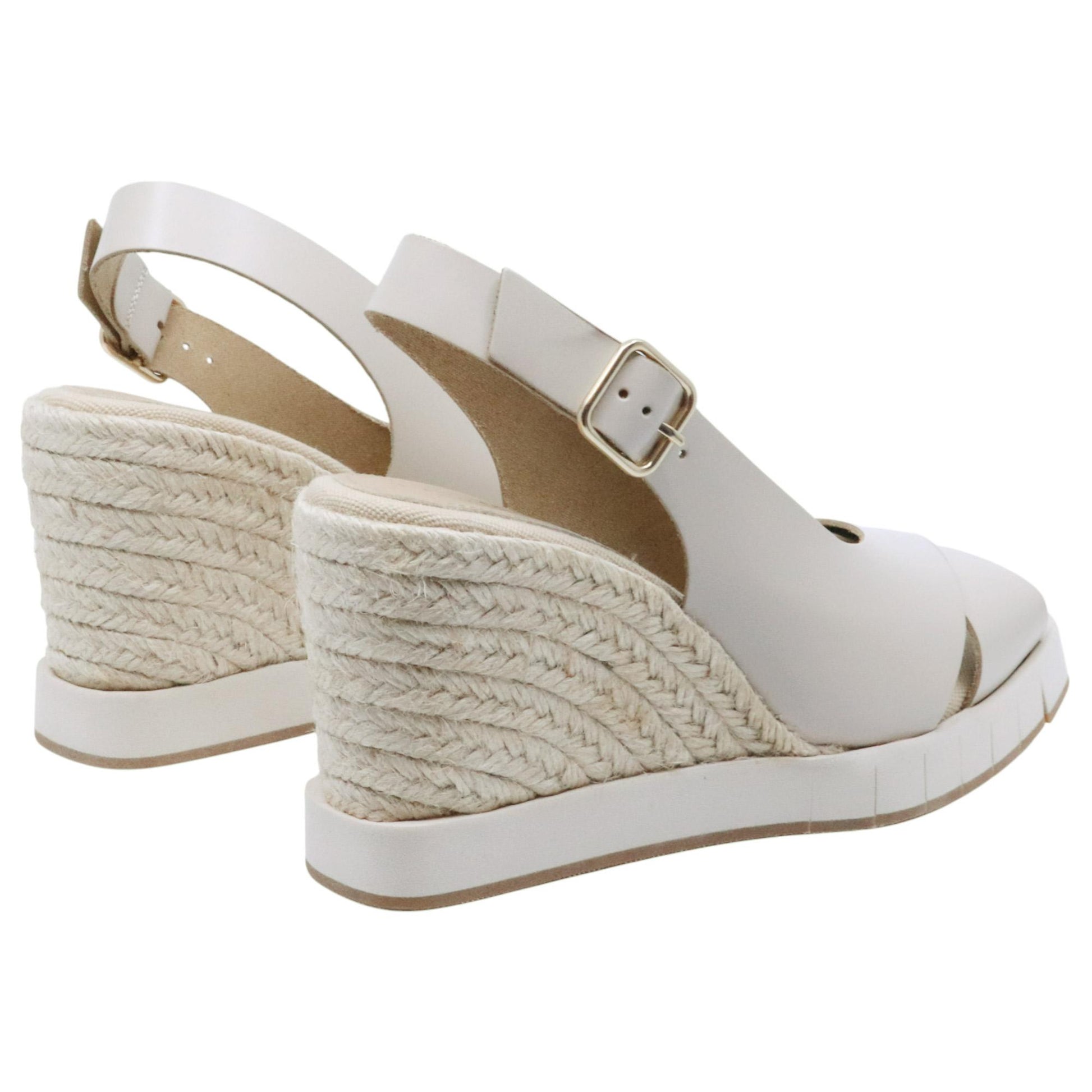 Sandalo zeppa Palomitas Wanda 27 4001 in pelle avorio 