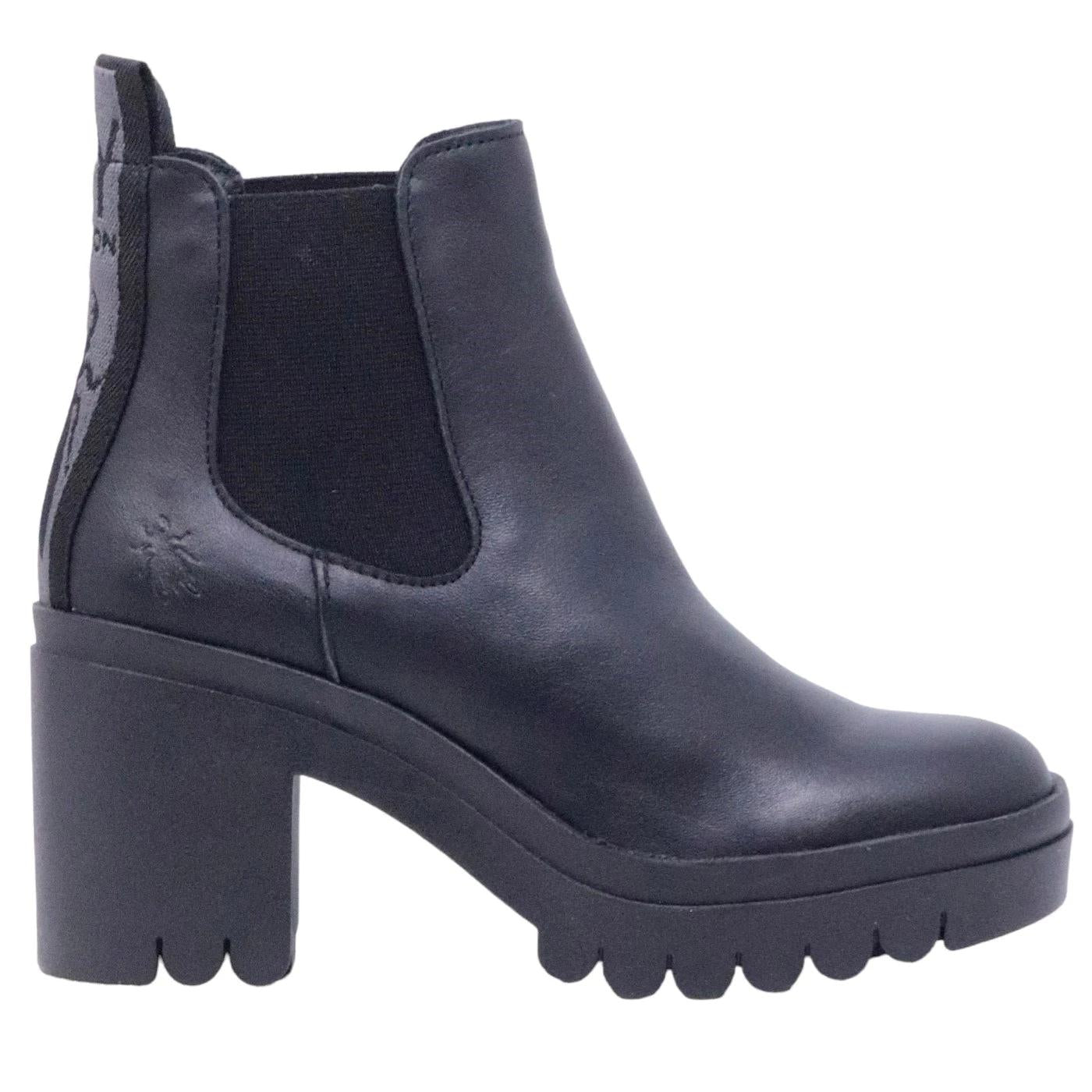 Chelsea Boot donna Fly London in pelle nera 