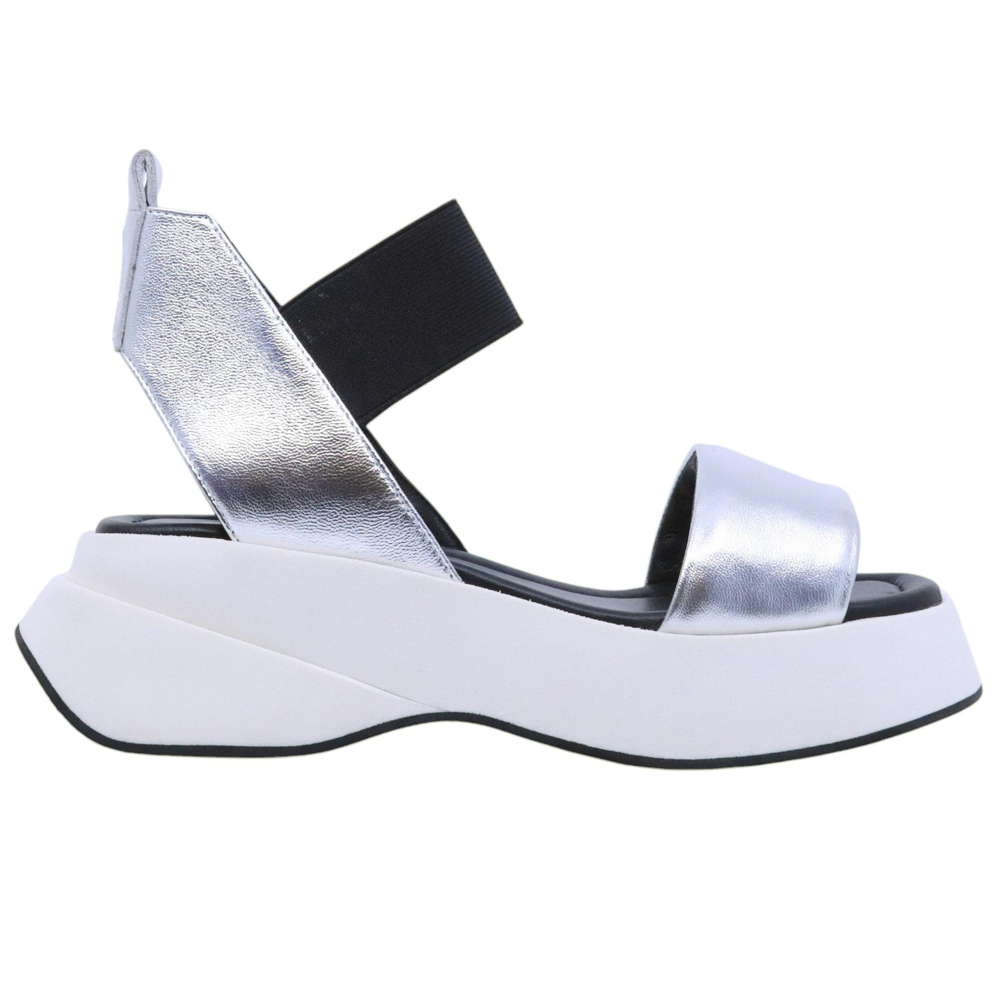 Sandalo donna Elena Iachi C22 in pelle argento 