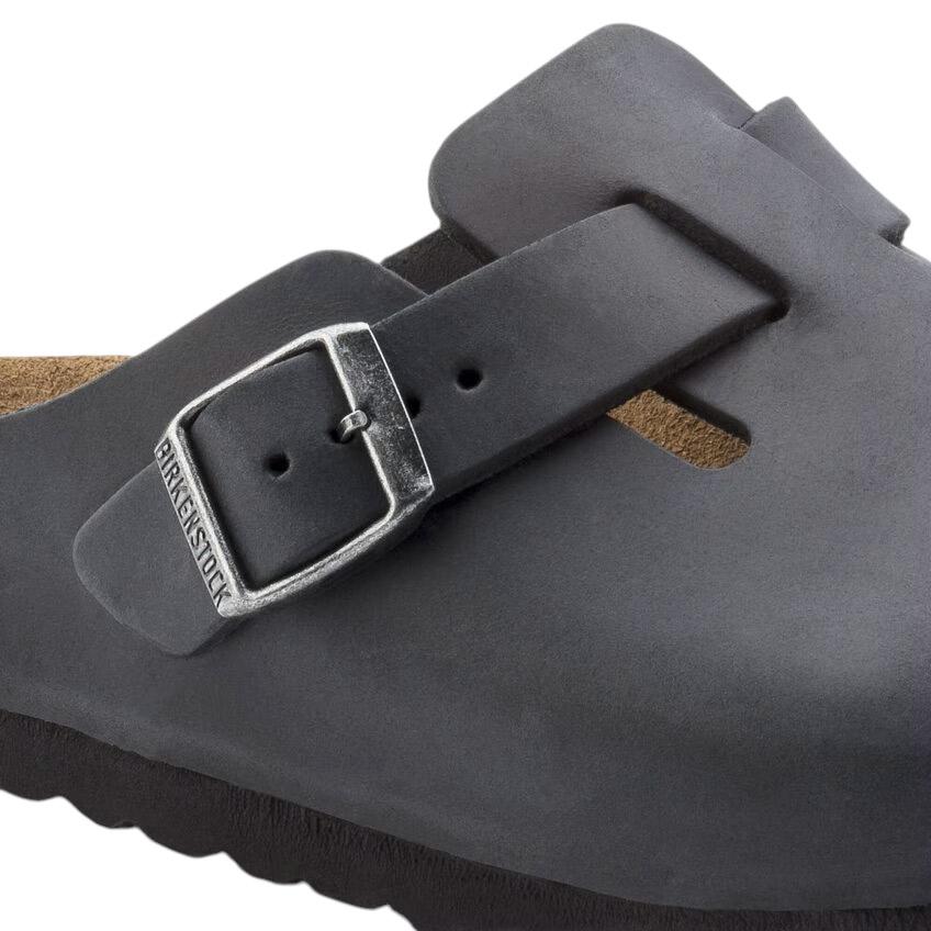 Birkenstock Boston in pelle oiled nero 