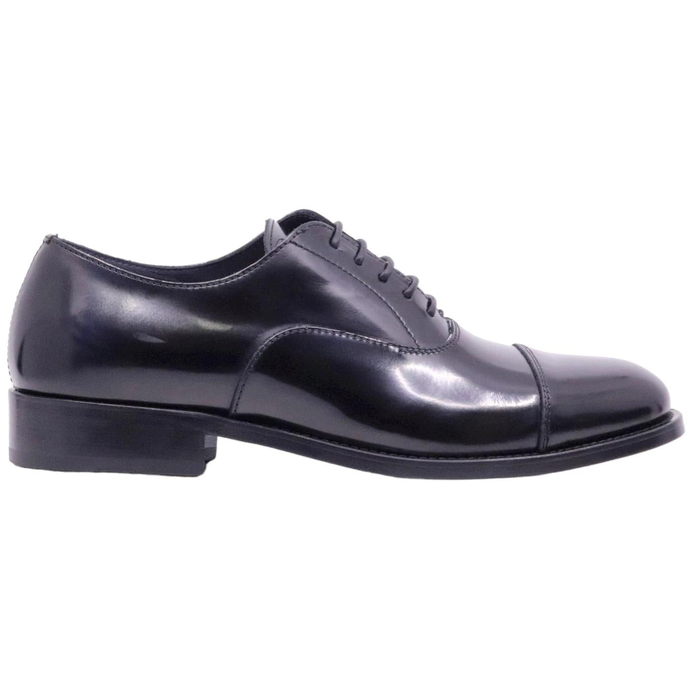 Scarpa francesina uomo di Seboy's 3055 in pelle nera spazzolata 