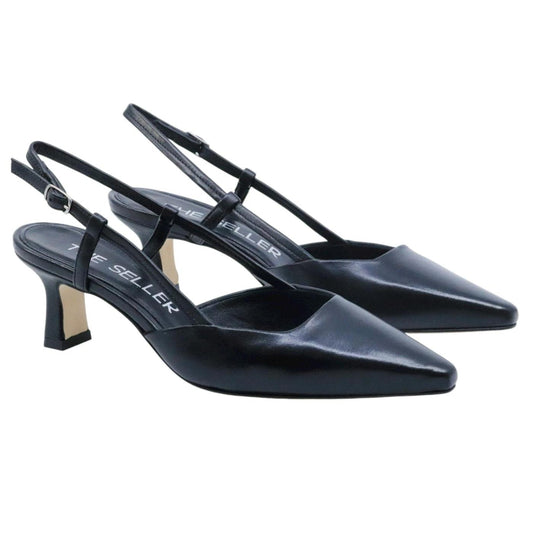 Slingback donna The Seller EN809 in pelle nera 