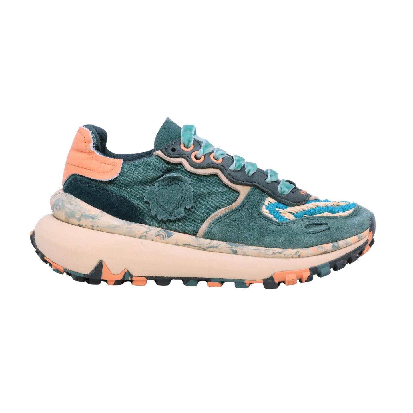 Satorisan Chacrona Metta Linen Didi sneaker donna in camoscio e tessuto verde 