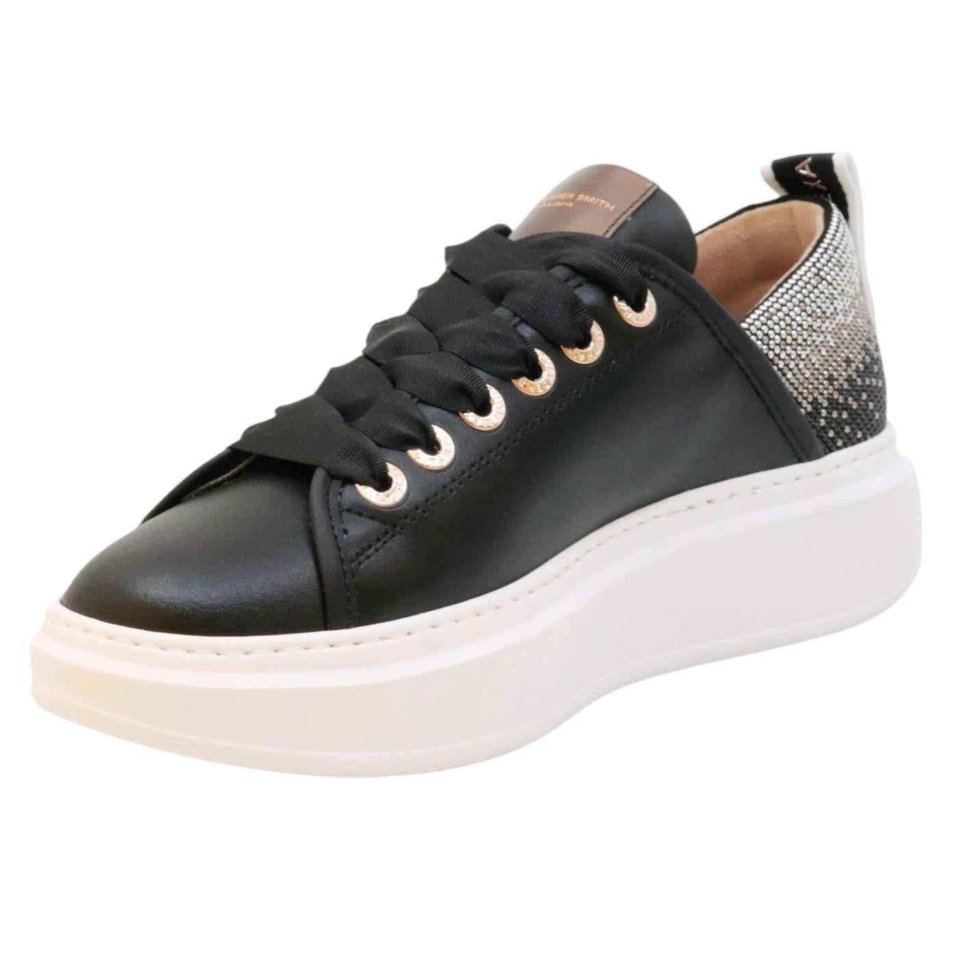 Sneaker donna Alexander Smith Wembley in pelle nera 