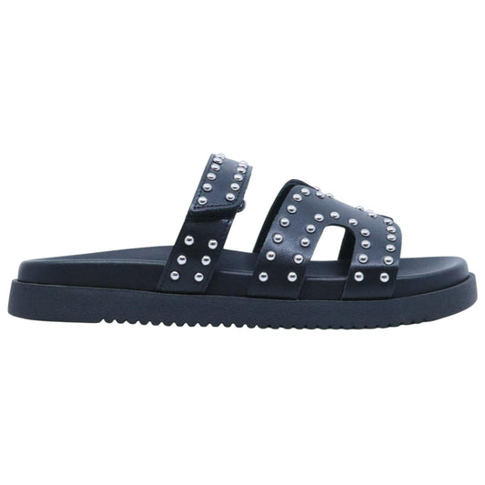 Ciabatta Steve Madden Missile in pelle nera e borchie 