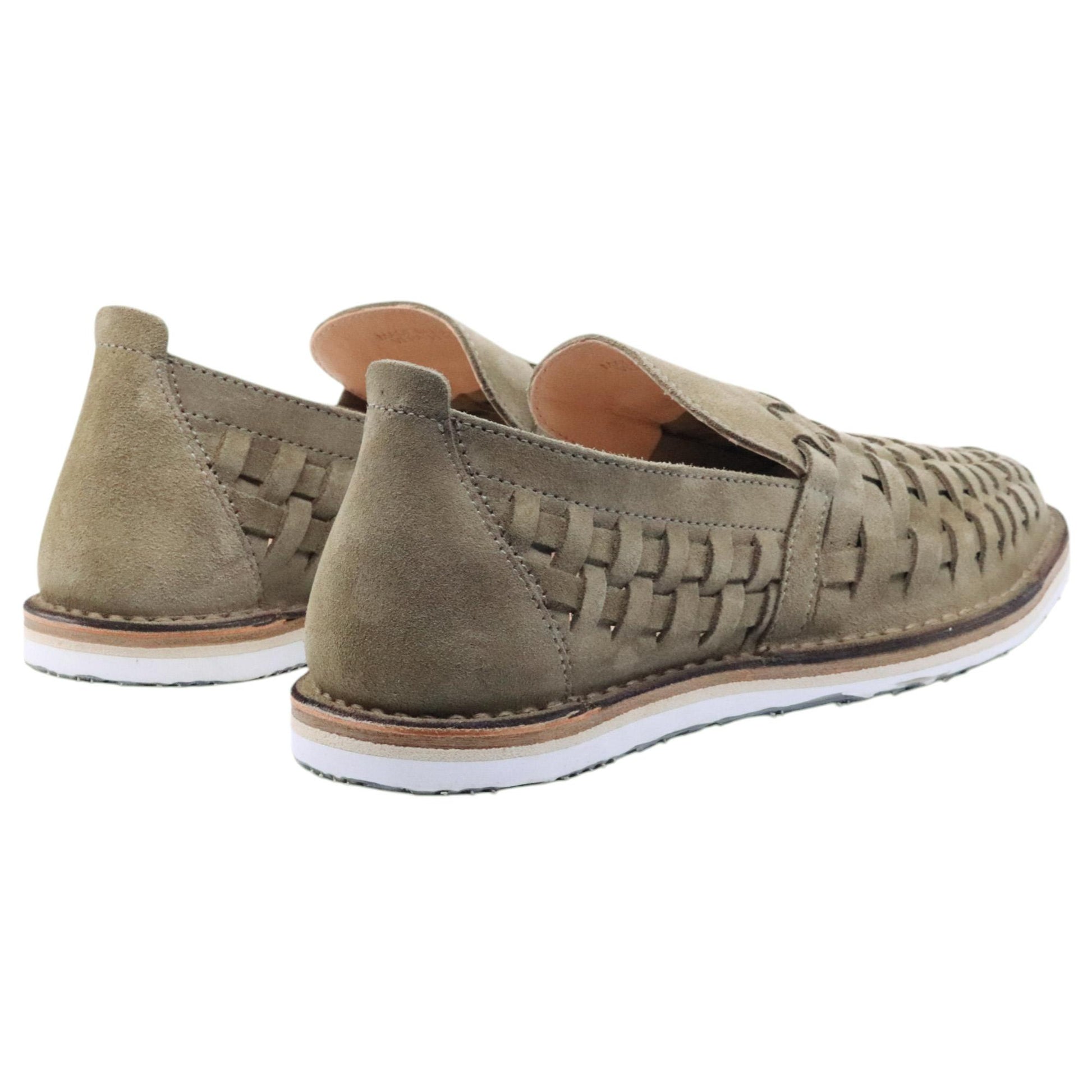 Astorflex Arakflex scarpa slip on in camoscio verde militare intrecciato 