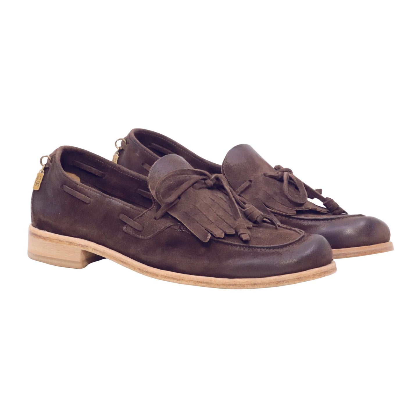 AS98 Casper Z59103 mocassino uomo in camoscio ebano con nappine 