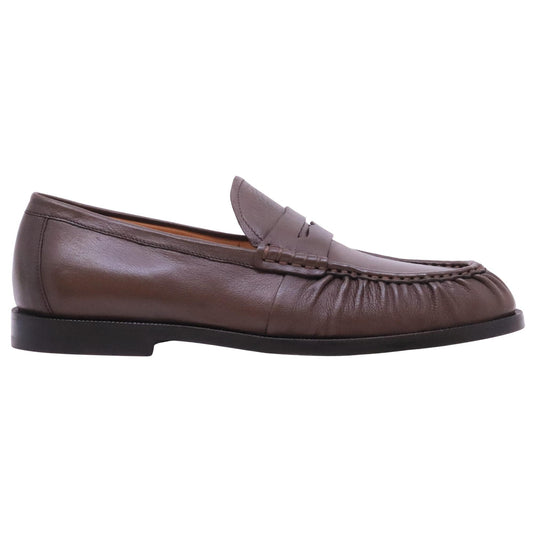 Triver Flight 886-01 mocassino uomo in pelle marrone con fondo cuoio elegante Made in Italy 