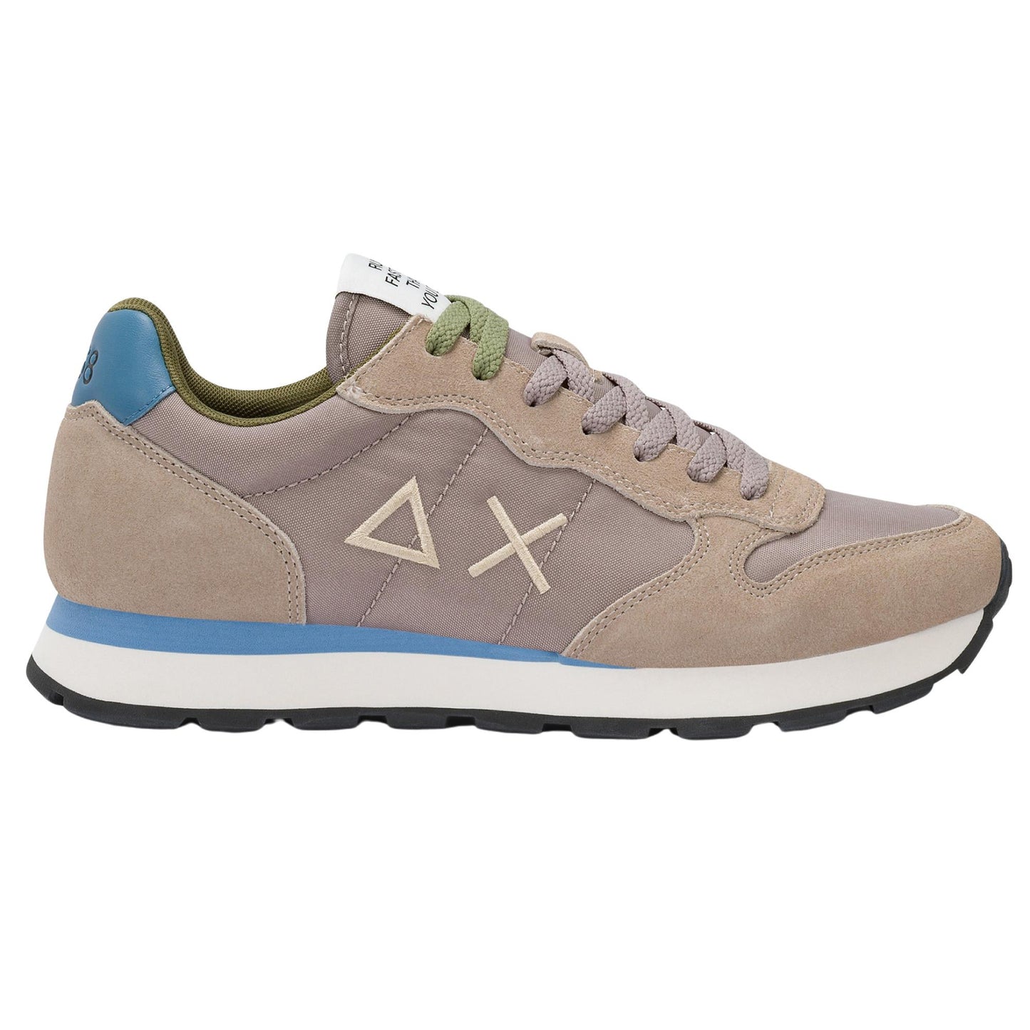 Sun68 Tom Solid Z36101-98 sneaker uomo grigio stone in nylon e camoscio 