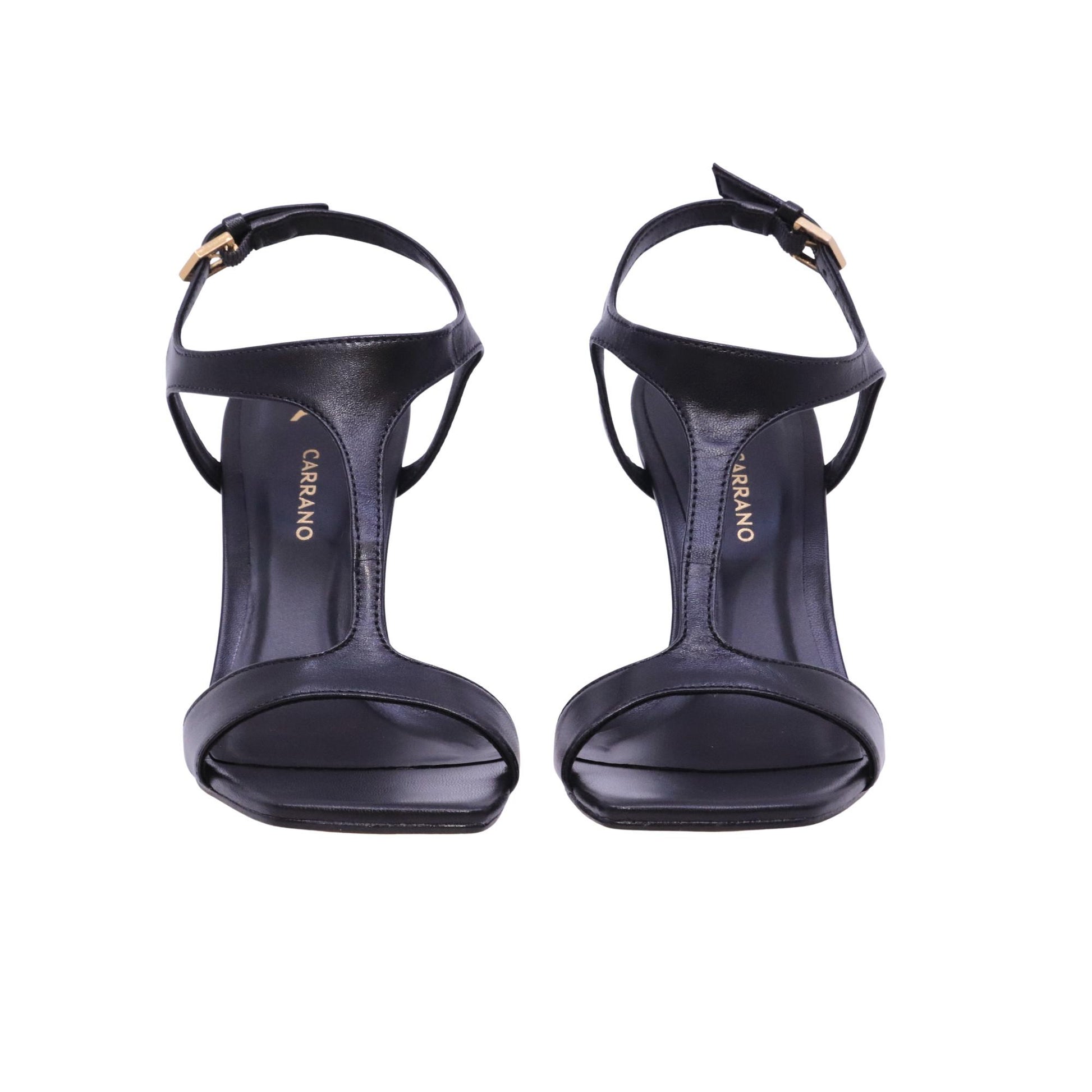 Carrano 804003 sandalo con tacco in pelle nera 