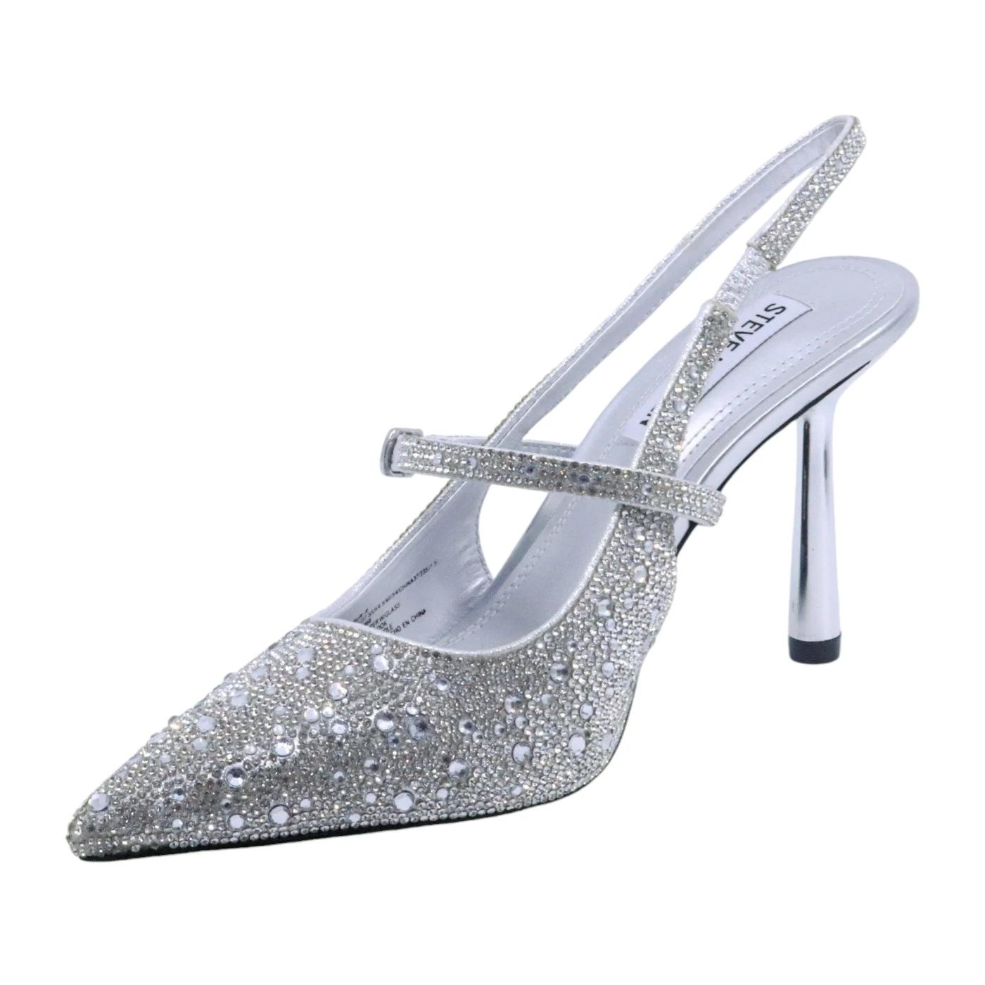Slingback Steve Madden Armour con strass argento 