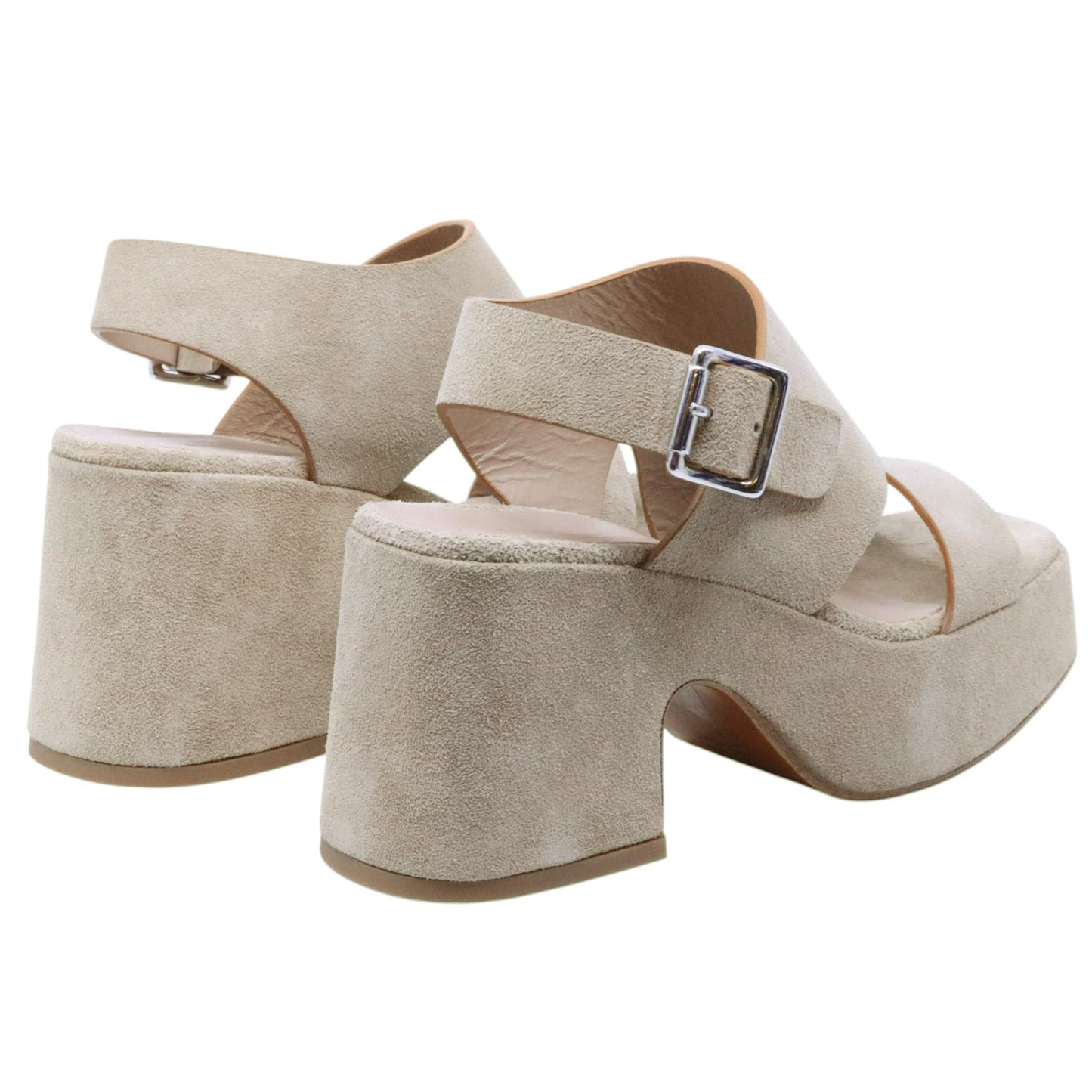 Sandalo con tacco Curiositè 2747 in camoscio taupe 