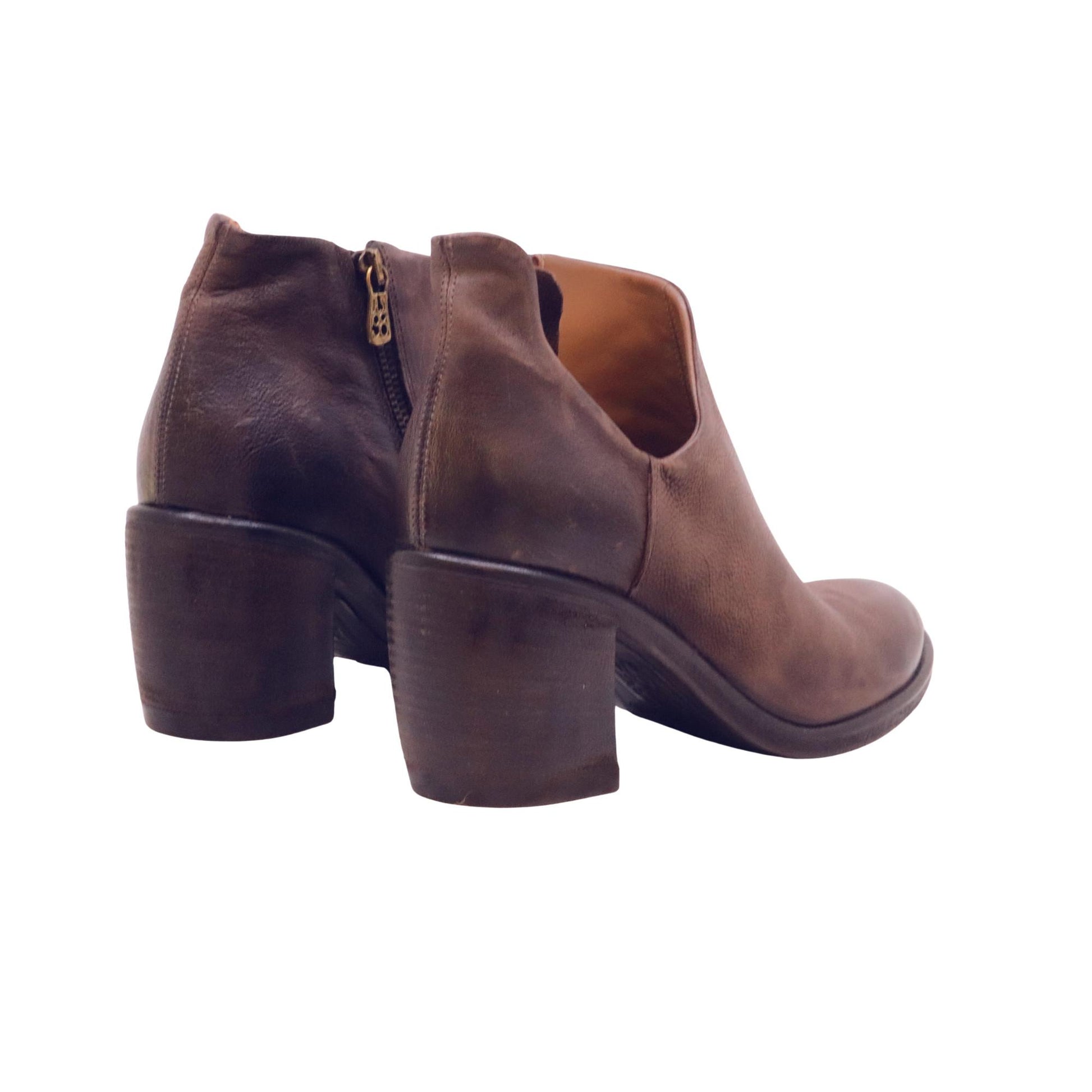 A.S.98 RITHM B82213 stivaletto donna in pelle ebano con zip 