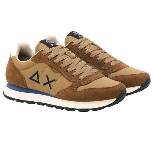 SUN68 Tom Solid Z45101 sneaker uomo in nylon e suede marrone 