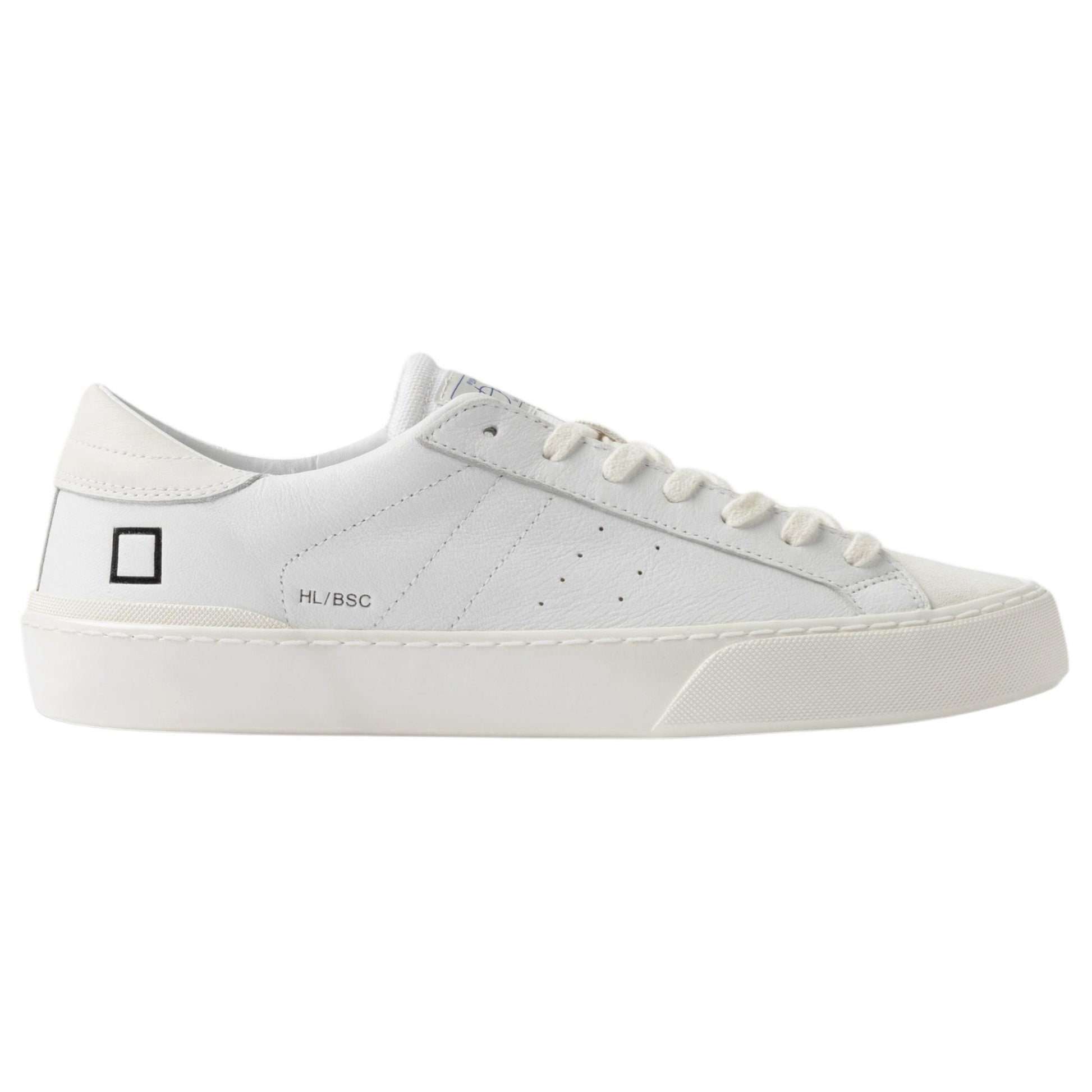 DATE Hill Low Basic White HL BA WH sneaker uomo in pelle bianca 