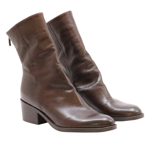 Curiositè 2806 stivaletto donna in pelle marrone con zip posteriore 