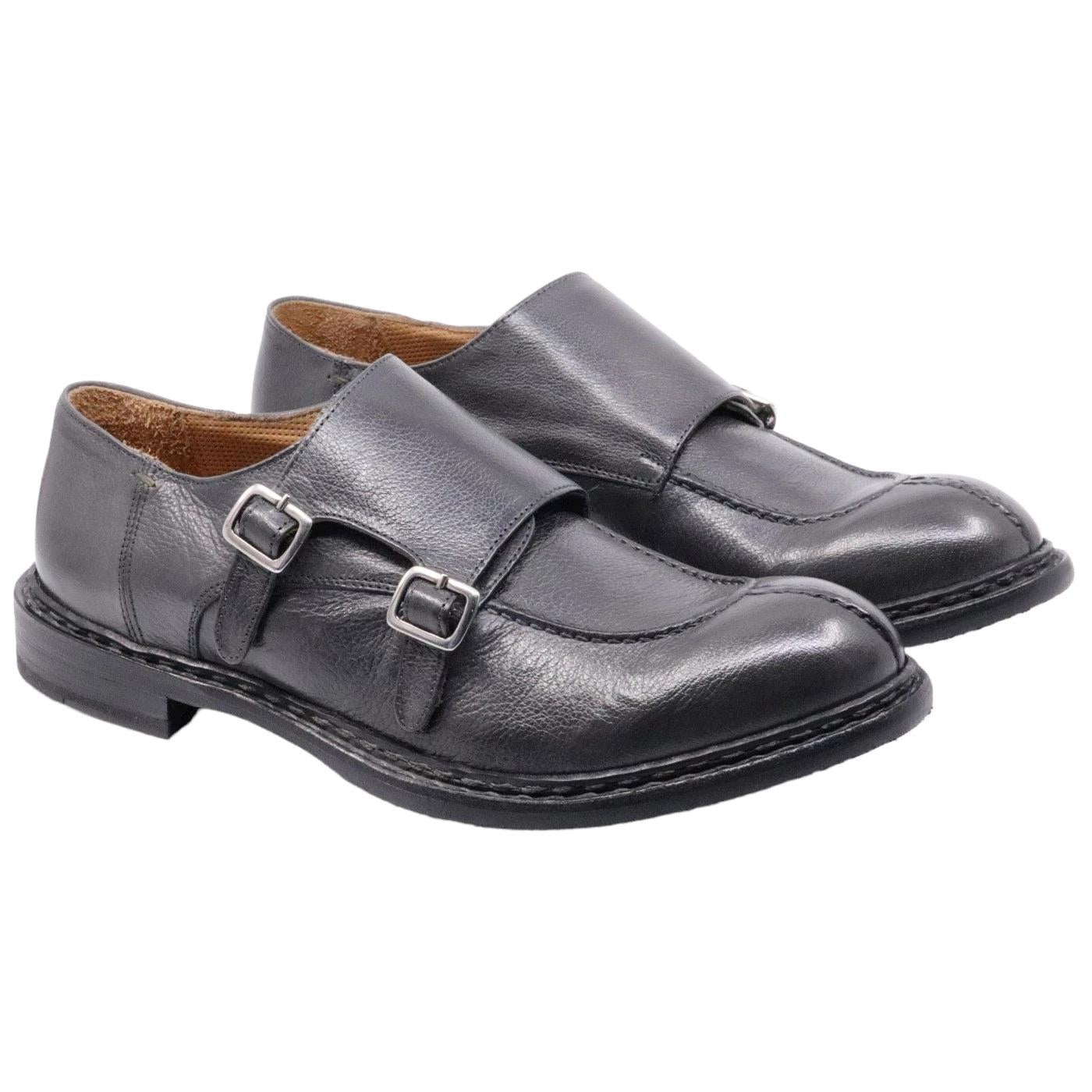 Scarpa uomo con doppia fibbia Crispiniano 6092 