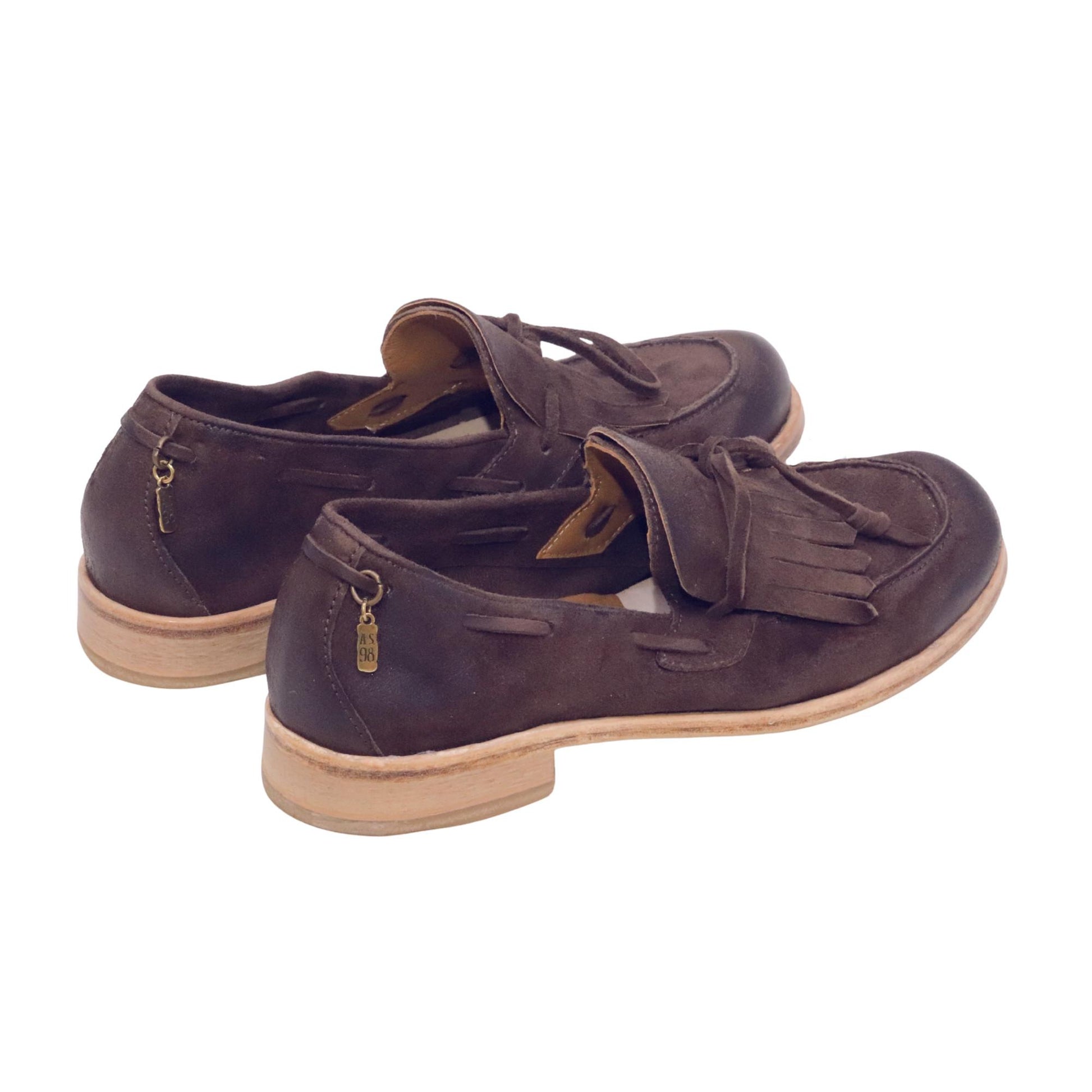 AS98 Casper Z59103 mocassino uomo in camoscio ebano con nappine 