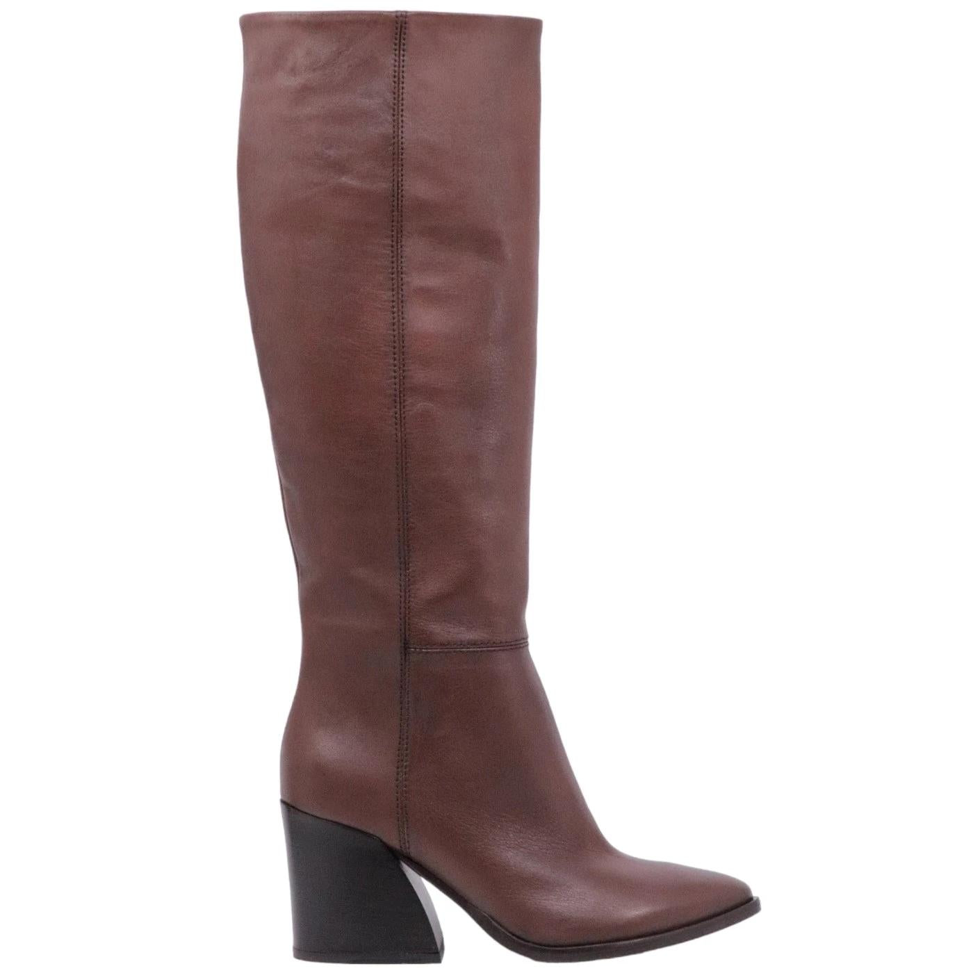 Stivale donna Curiositè 1634 in pelle in colore marrone 