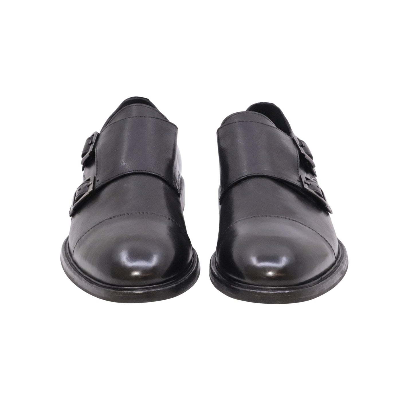 Ducanero 2980 scarpa doppia fibbia uomo in pelle nera 