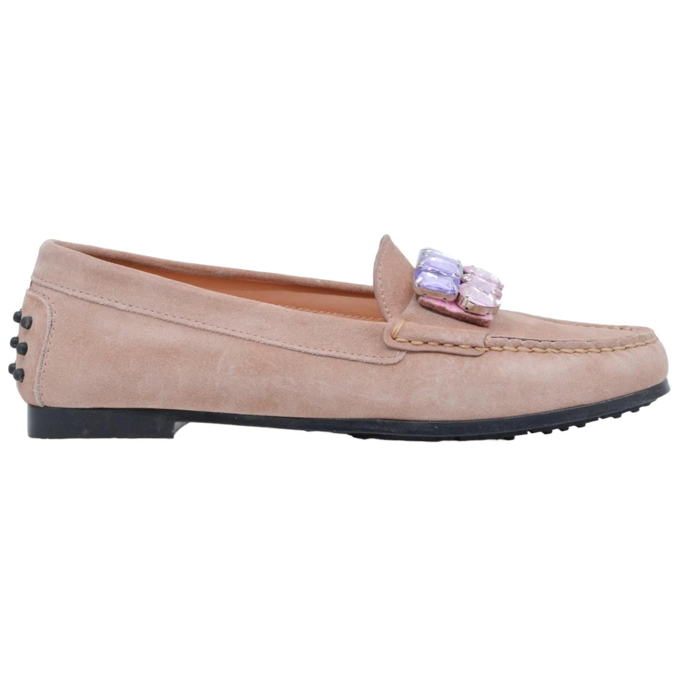 Mocassino donna Triver Flight 512 10 in pelle scamosciata di colore nude 