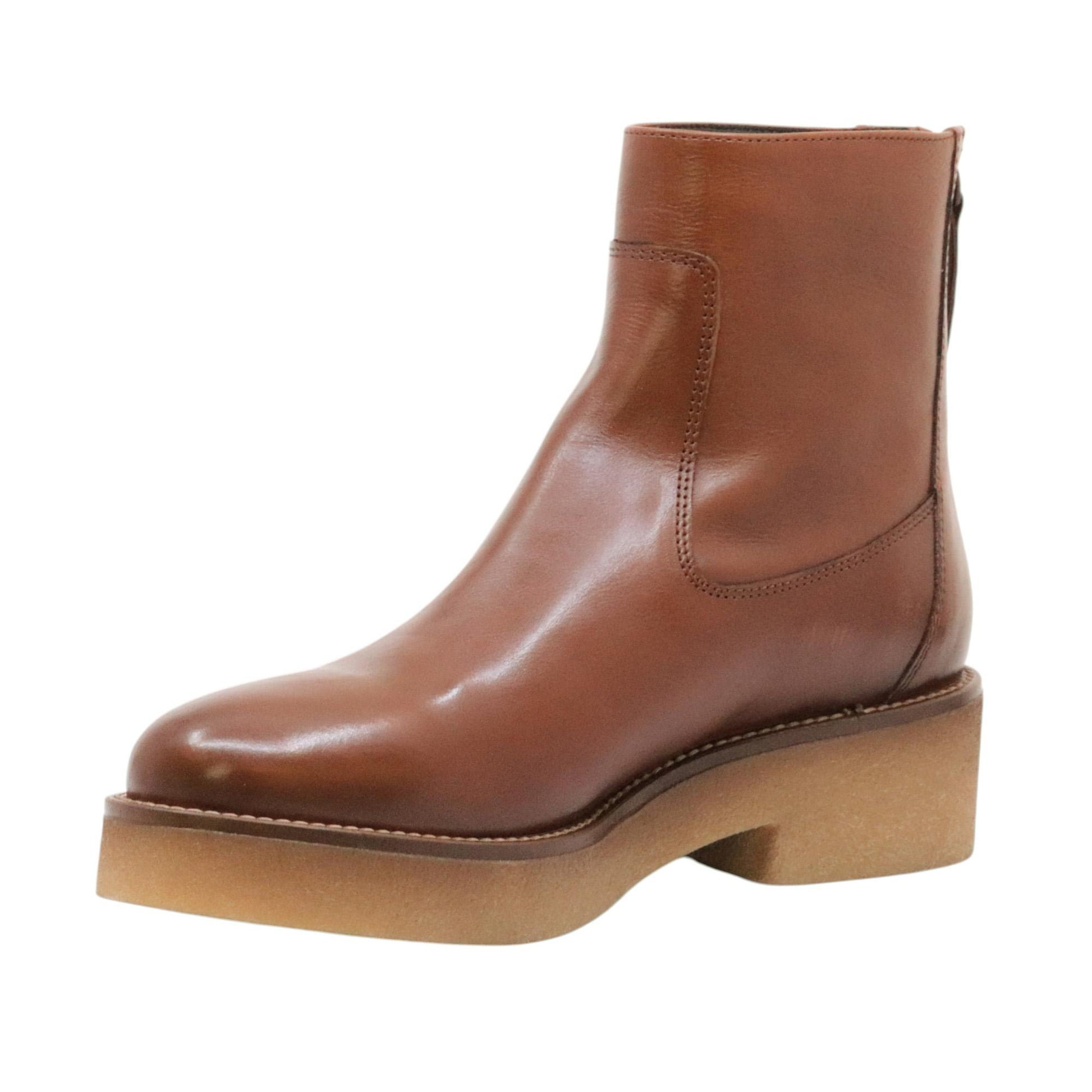 Triver Flight 775 02 stivaletto donna in pelle marrone con zip posteriore 