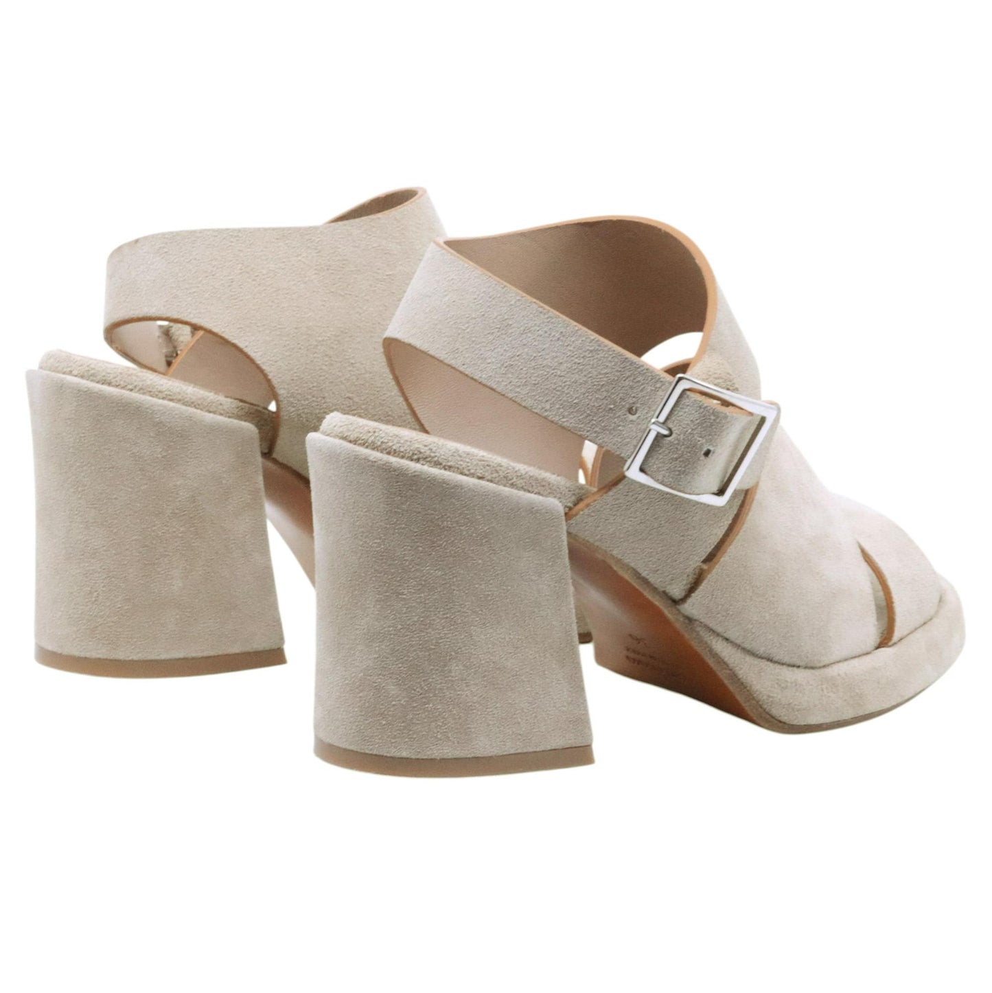 Sandalo con tacco Curiositè 2740 in camoscio taupe 