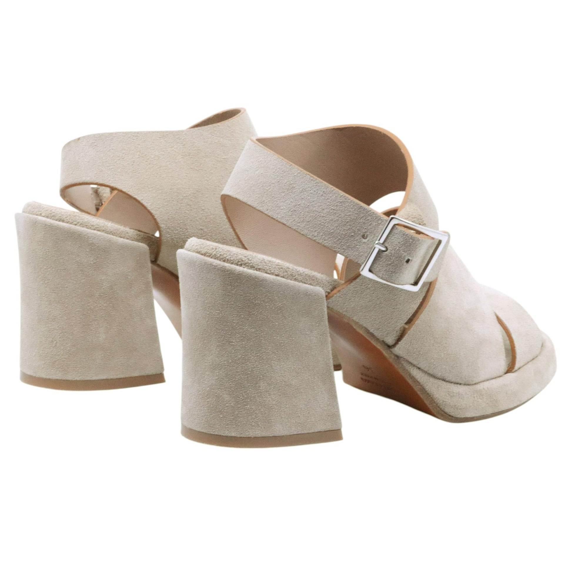 Sandalo con tacco Curiositè 2740 in camoscio taupe 