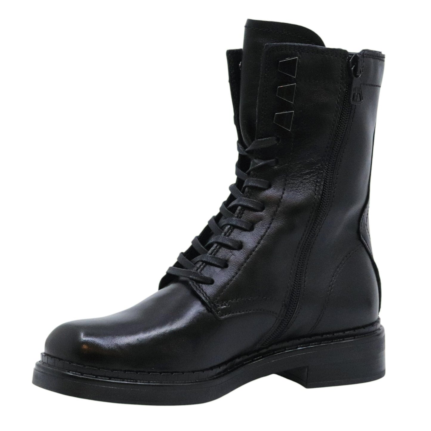 Mjus L93202 anfibio donna in pelle nera con punta quadrata 