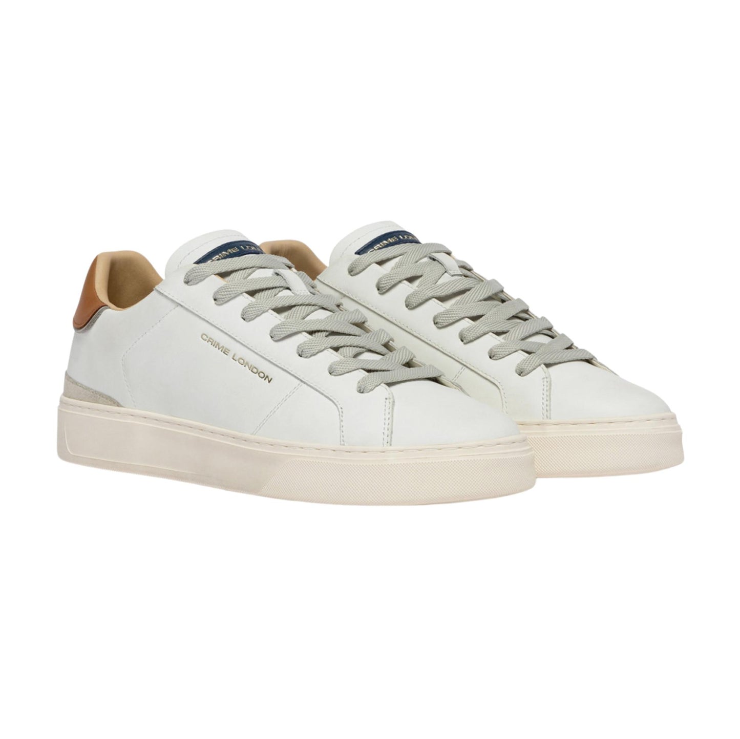 Crime London Blade Caramel Brûlée 19704 sneaker uomo in pelle bianca e camoscio 