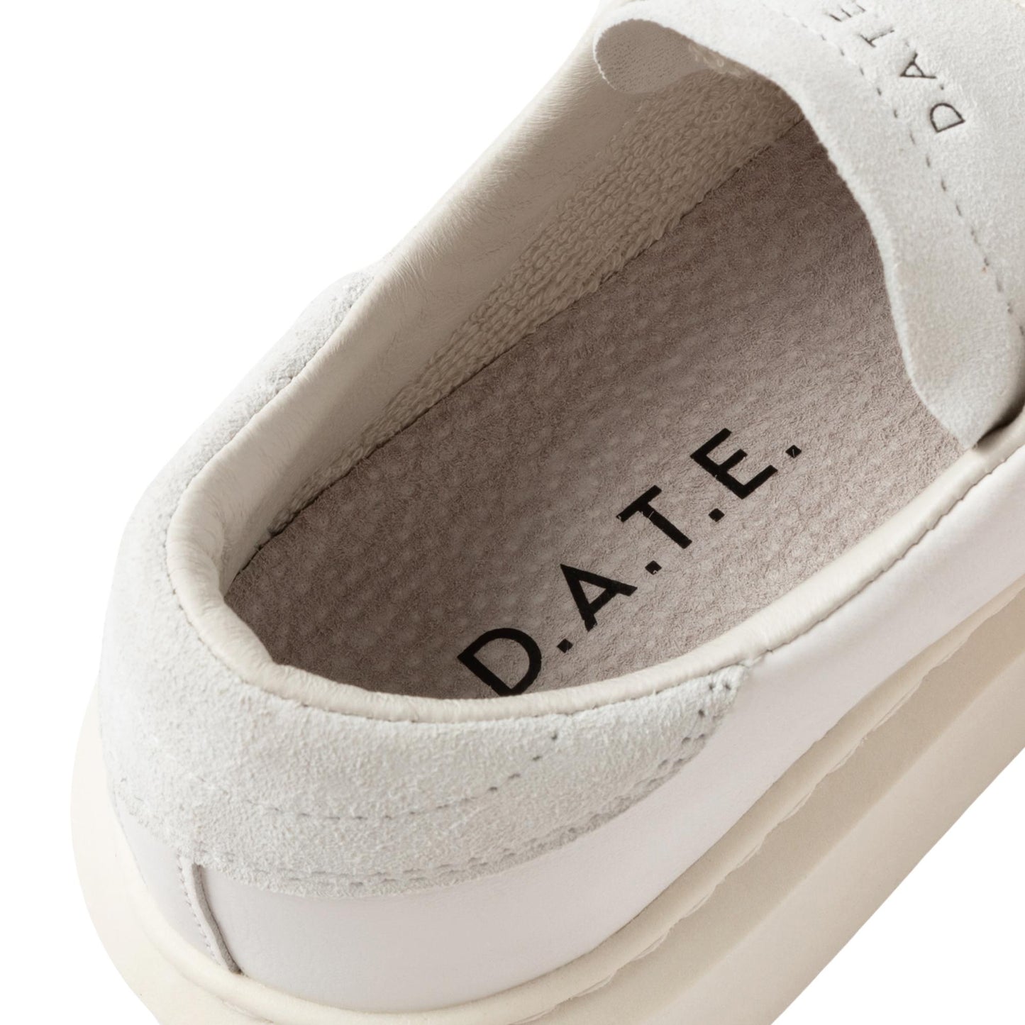 D.A.T.E. Hill Low Platform Calf HP-CA-CC sneaker donna in pelle bianca con dettaglio rame 