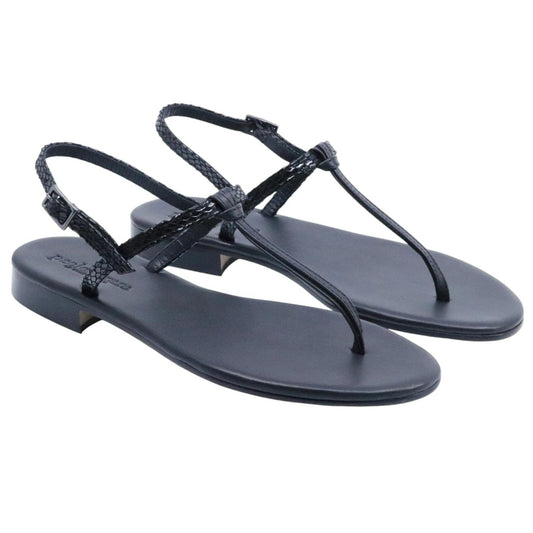 Sandalo infradito Paolo Ferrara CR1796C in pelle nera 