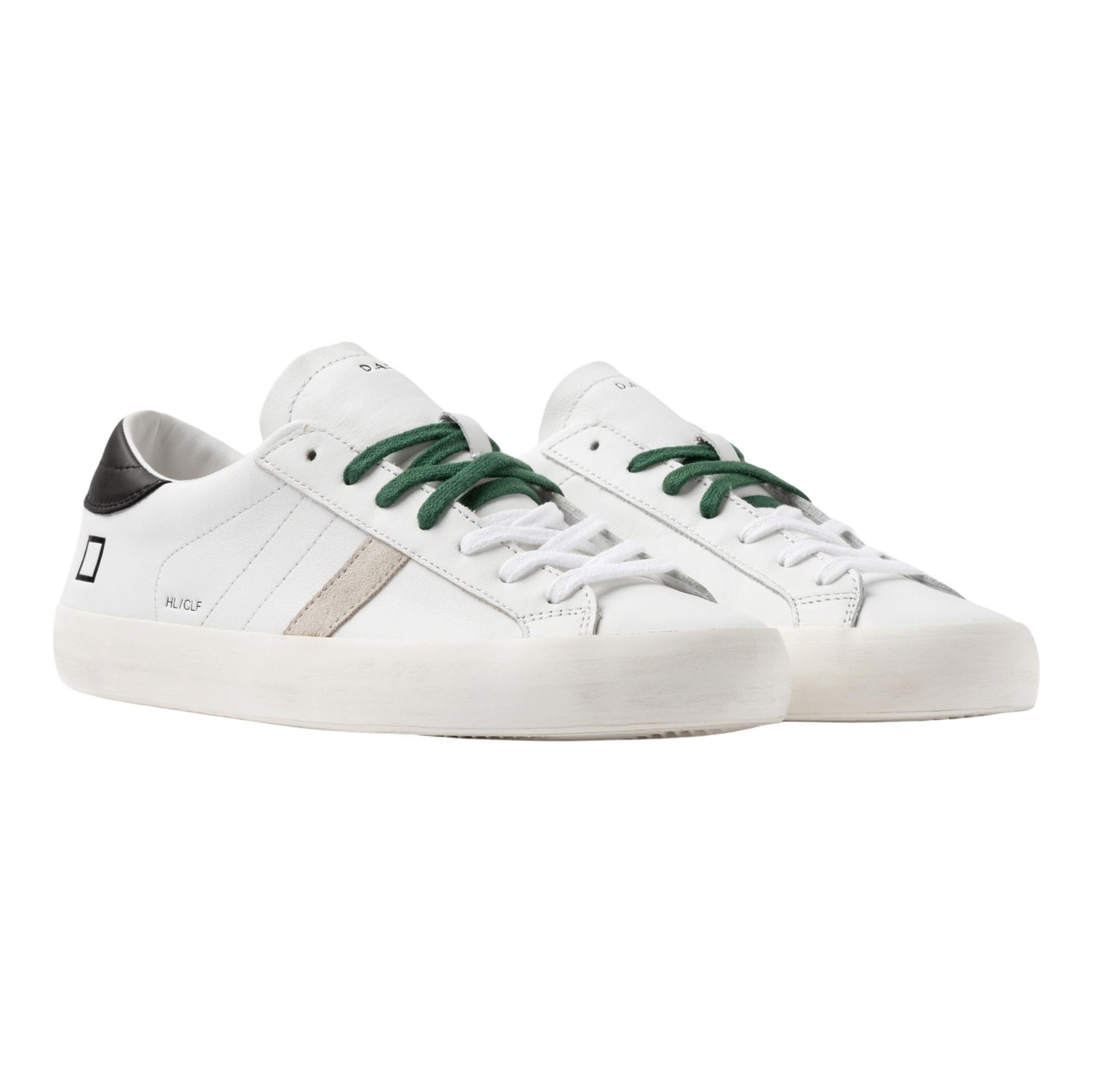 D.A.T.E. Hill Low Calf HL-CA-WB sneaker uomo in pelle bianca e nera 