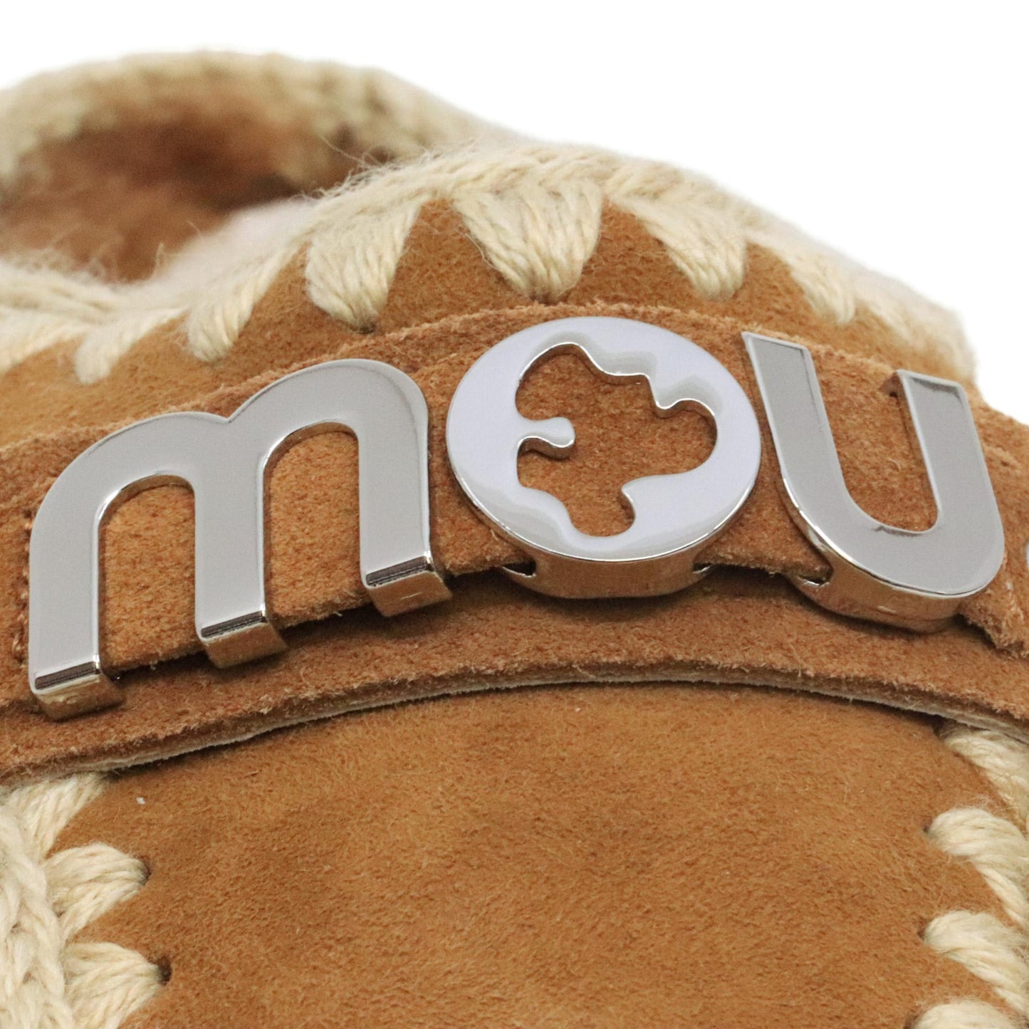 Mou Bounce clog metal logo sabot donna in montone cognac 