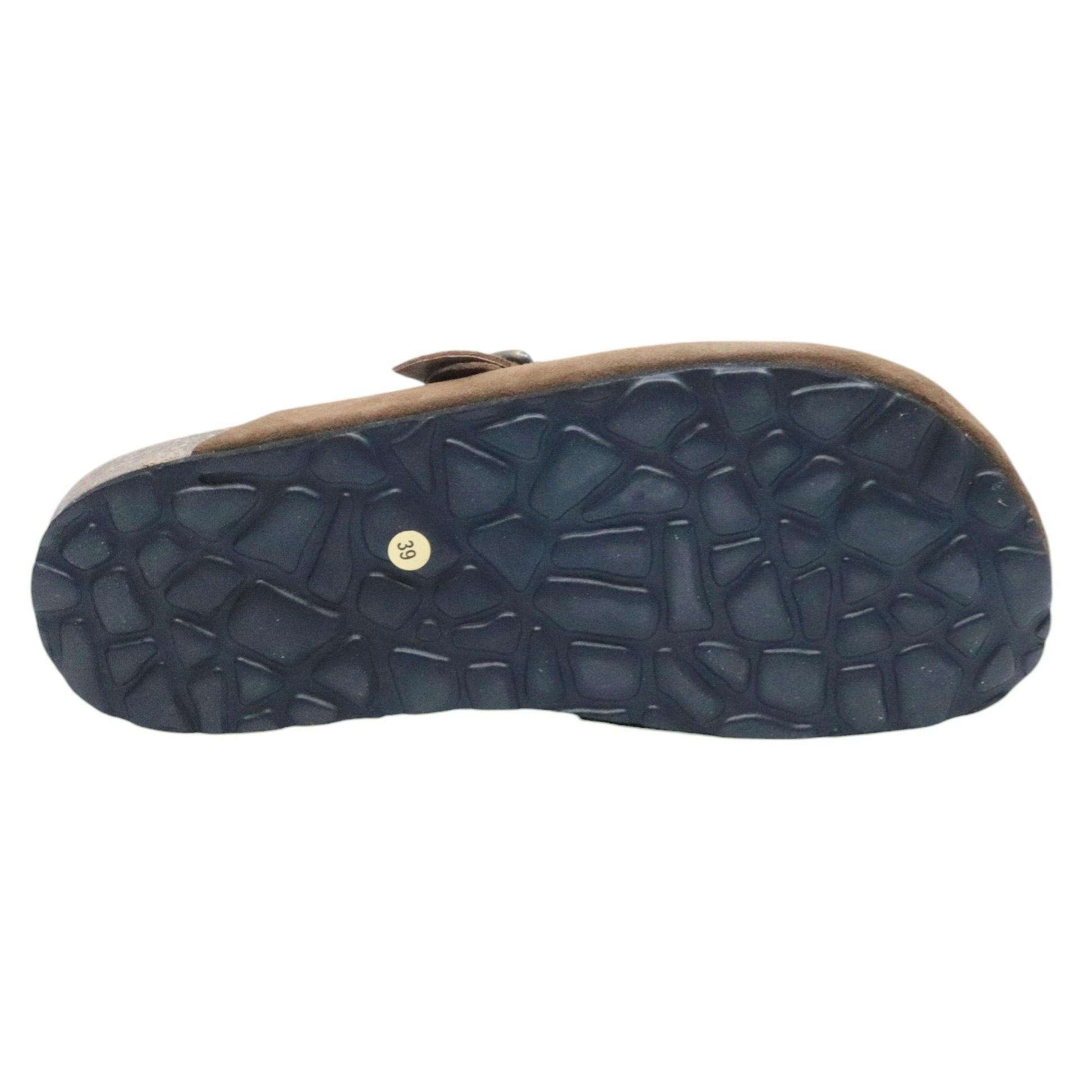 Sabot Ranye Noemi pelle scamosciata marrone con frange e perline 