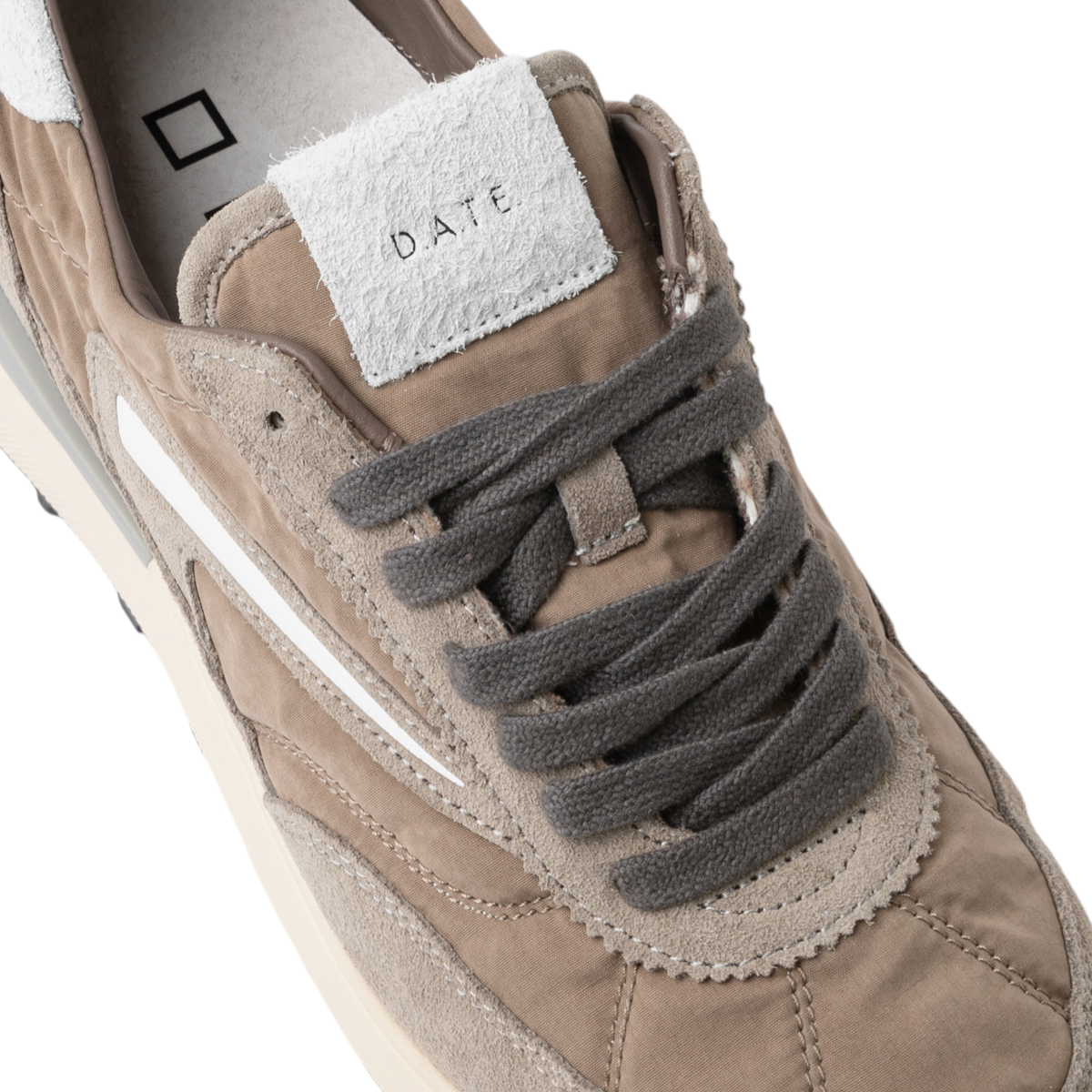 DATE Athleta Touch Taupe sneaker uomo in nylon e suede taupe 