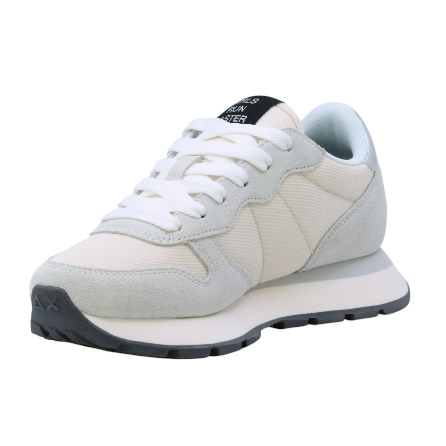 SUN68 Ally Gold Silver Z45202 sneaker donna in nylon e suede bianco 
