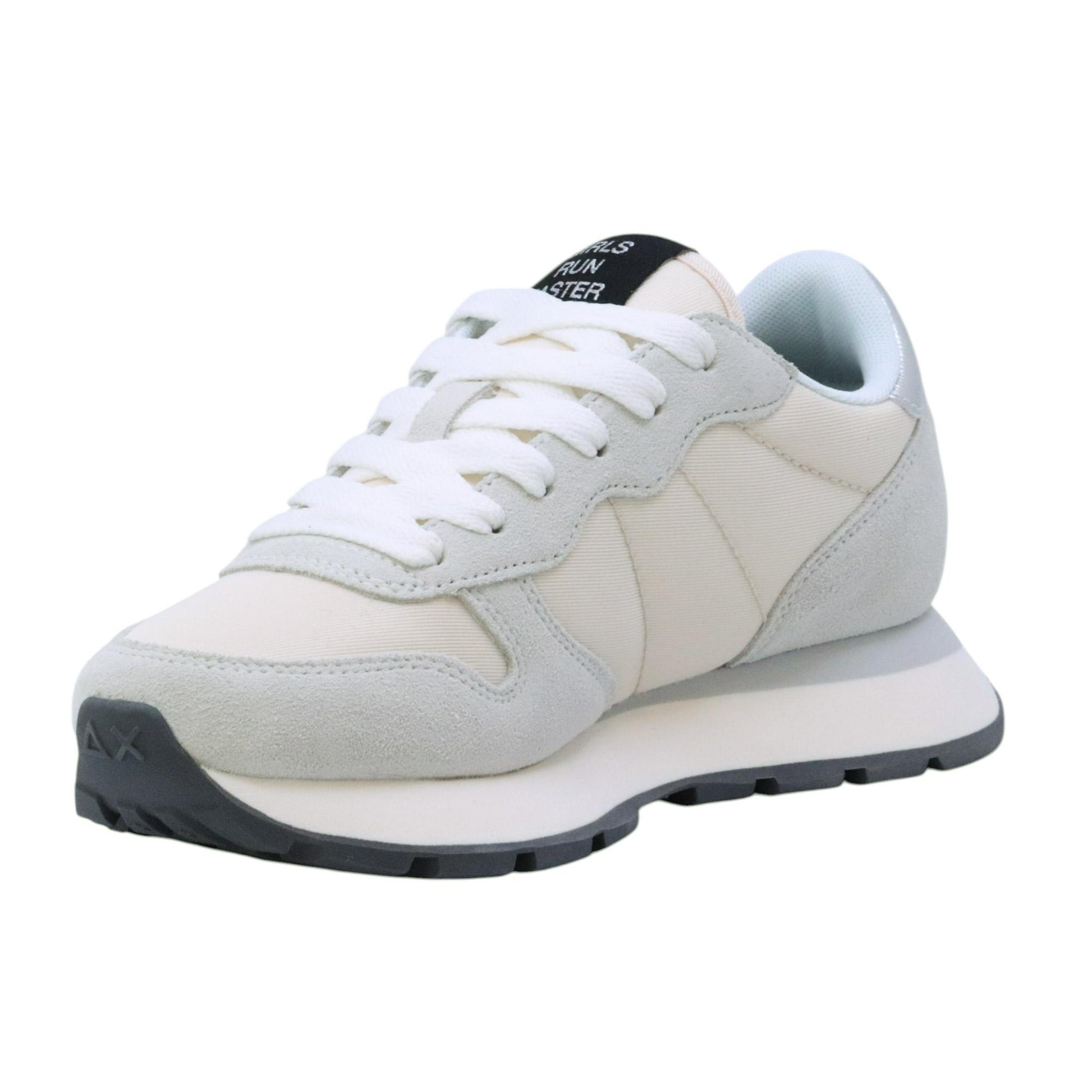 SUN68 Ally Gold Silver Z45202 sneaker donna in nylon e suede bianco 