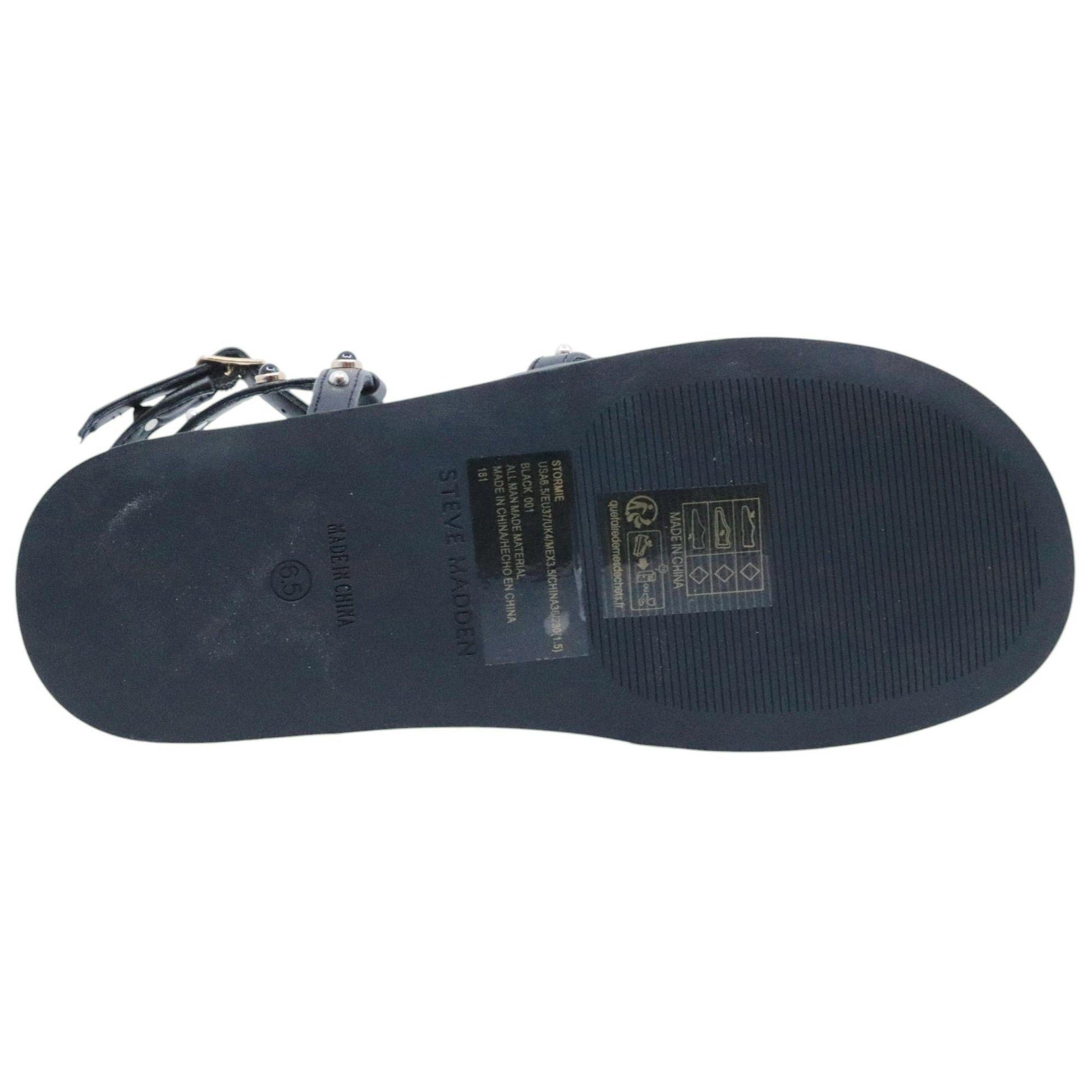 Sandalo Steve Madden Stormie in similpelle nera con borchie 