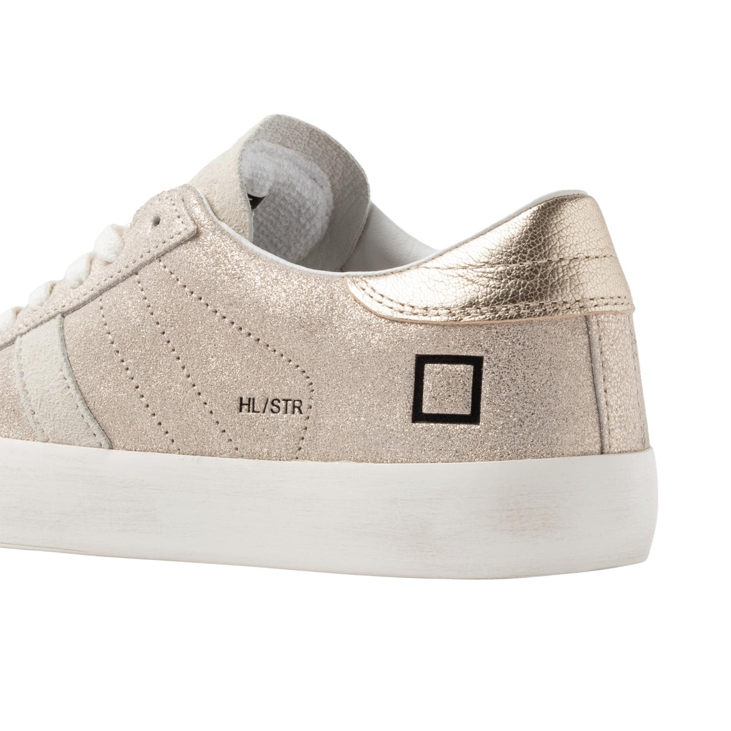 D.A.T.E. Hill Low Stardust HL-ST-PL sneaker donna in pelle color platino 
