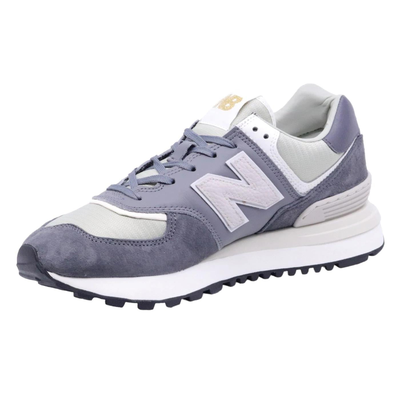 Sneaker uomo New Balance 574 in tessuto e camoscio di colore grigio 