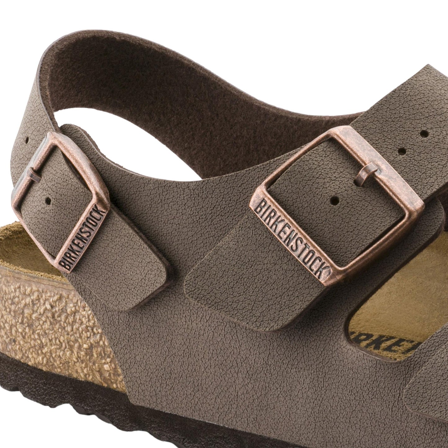 Birkenstock Milano Birkibuc Mocca 634503 sandalo uomo tripla fibbia marrone narrow fit 