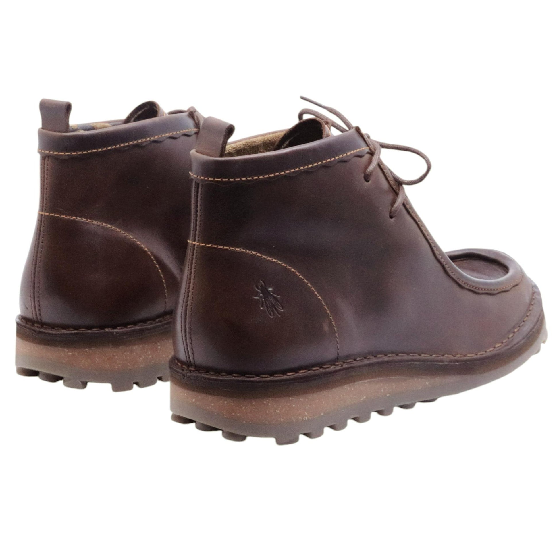 Stivaletto allacciato uomo Fly London TEZI130FLY in pelle marrone scuro 