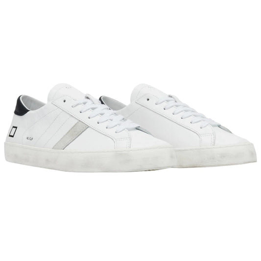 DATE Hill Low Calf White Black HL-CA-WB sneaker uomo in pelle bianca 